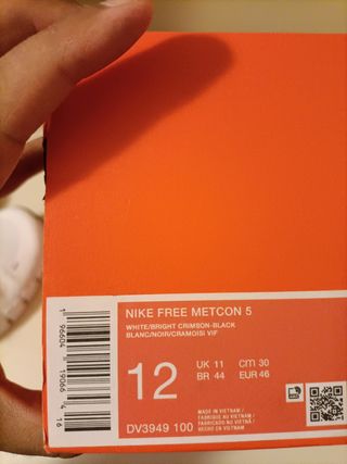 ULTIMO DIA!T46 Nike Free Metcon 5 Blancas 