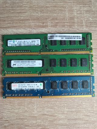 3x Memorias RAM DDR3 2GB 1333MHz