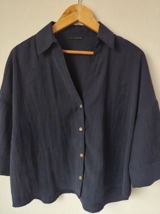 Camisa Zara Mujer Negra