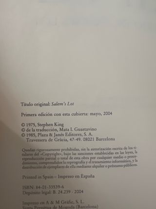 El Misterio De Salem's Lot Stephen King