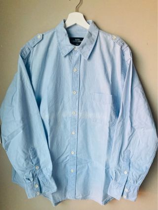 Camisa oversize azul Zara