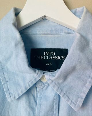 Camisa oversize azul Zara