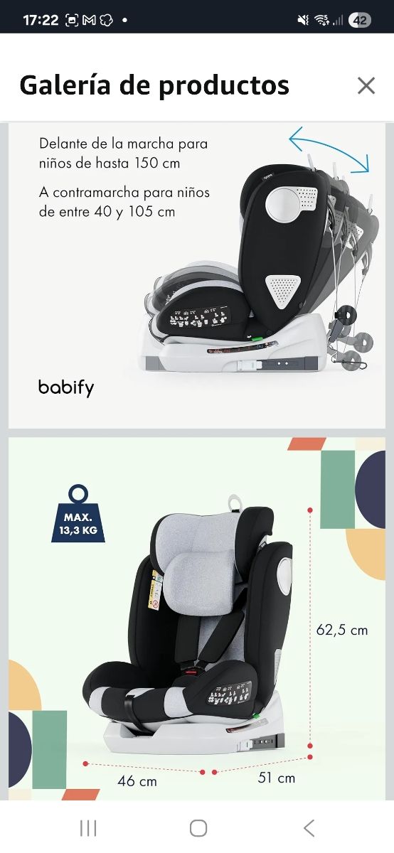 Silla de coche 0-12 años giratoria