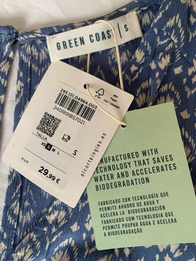 Vestido Green Coast Azul Talla S