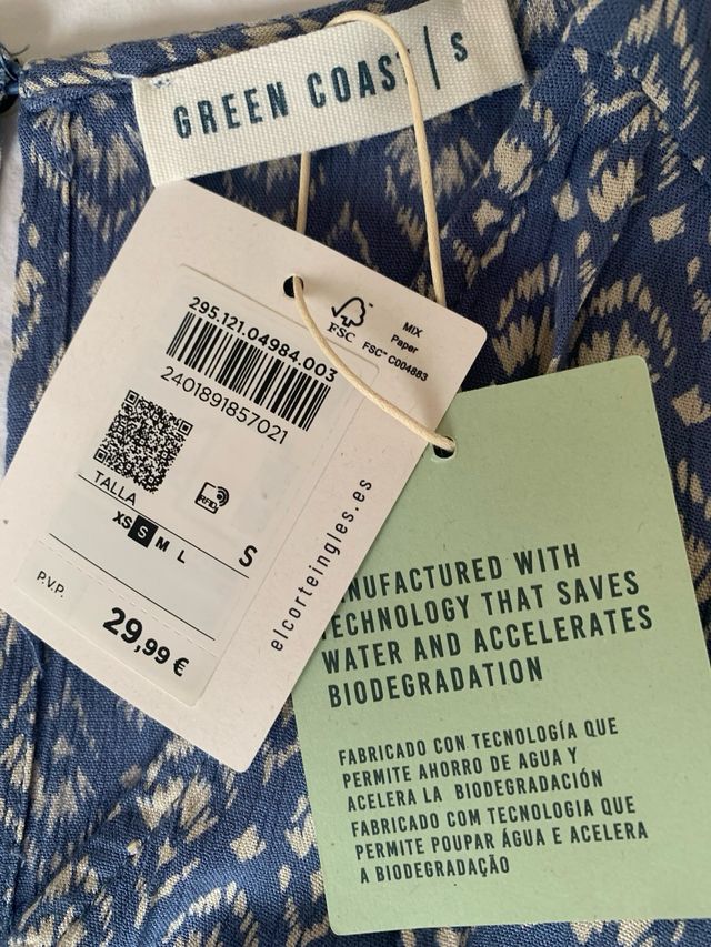 Vestido Green Coast Azul Talla S