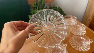 Juego de té de cristal con 6 tazas
