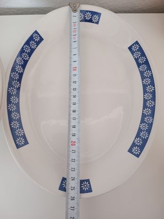 Vajilla con borde azul