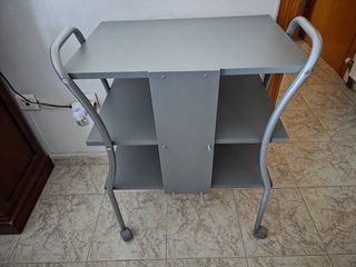 Mesa auxiliar 3 estantes metal y melamina