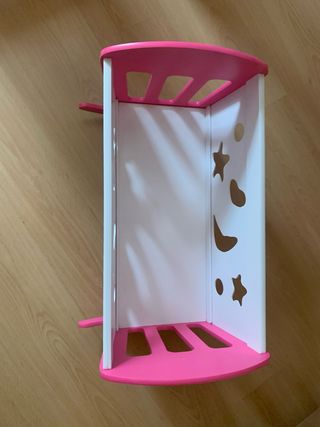Cuna Mecedora para Muñecas Rosa