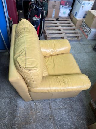 Sofá y sillón Natuzzi Piel Beige