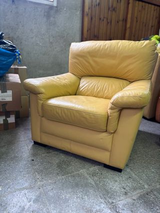 Sofá y sillón Natuzzi Piel Beige