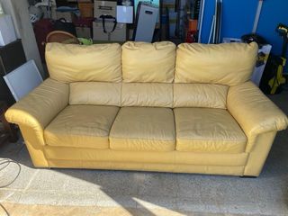 Sofá y sillón Natuzzi Piel Beige