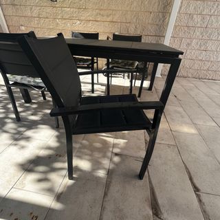 Sillas de jardín negras (4 unidades)