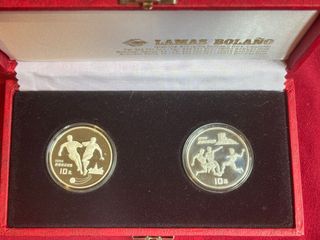 2 Monedas 10 Yuan China 1993 Fútbol