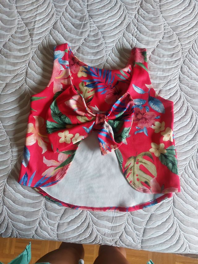 Pack 3 Tops: Naranja, Estampado y Liso