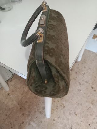 Borsa donna vintage velluto verde