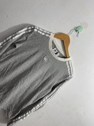 ¡¡OFERTA! Talla S Camiseta Adidas Manga Larga Gris