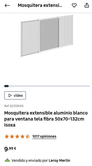 Mosquitera adaptable para ventana