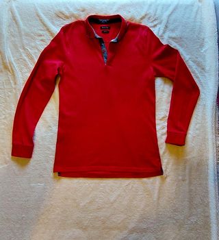 Polo Massimo Dutti Hombre Manga Larga Rojo