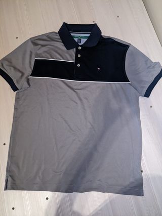 Polo Tommy Hilfiger Gris y Negro