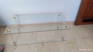 Mesa auxiliar doble cristal