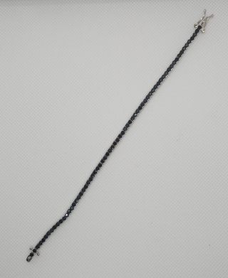 Pulsera Riviere Plata 925 Piedras Negras
