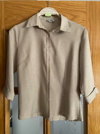 Blusa Beige Media Manga Talla L