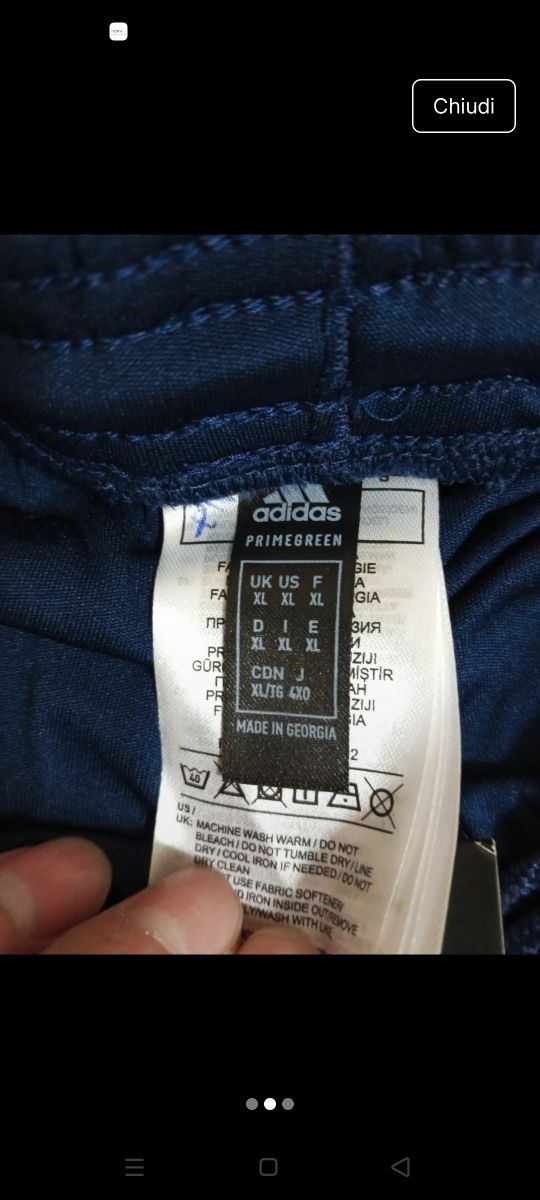Pantaloncini Adidas XL Blu Nuovi