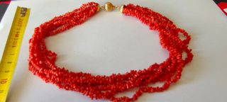 Collar Coral y Plata con Colgante