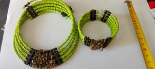 Collar Coral y Plata con Colgante