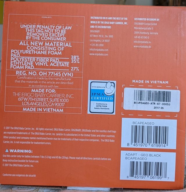 Mochila Ergobaby Adapt 3 Posiciones