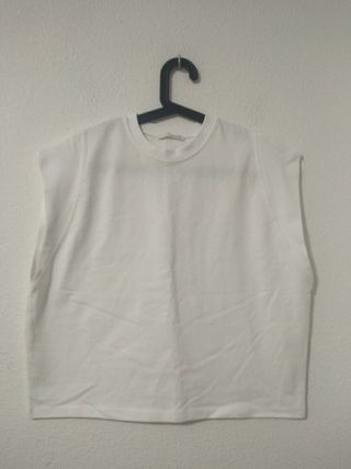 Camiseta Zara Blanca sin Mangas