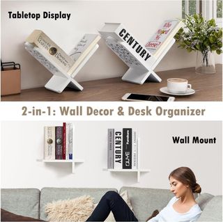 Juego 2 Estantes Madera Vintage Blanco