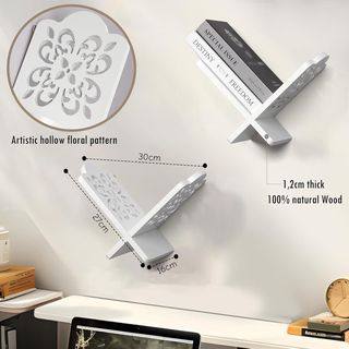 Juego 2 Estantes Madera Vintage Blanco