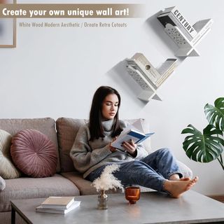 Juego 2 Estantes Madera Vintage Blanco