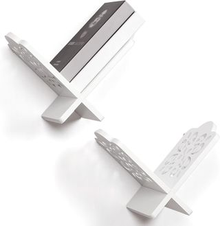 Juego 2 Estantes Madera Vintage Blanco