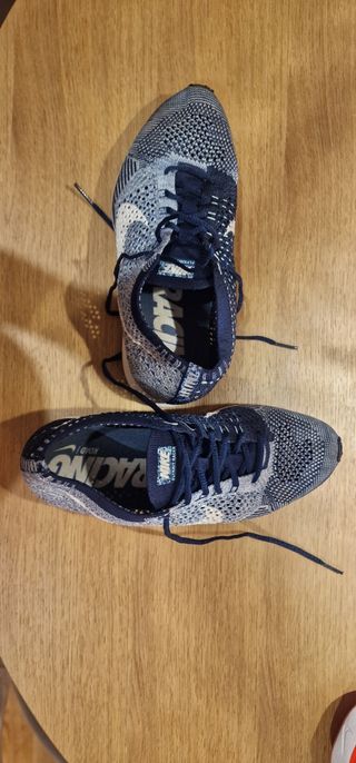 Nike Flyknit Racer Mujer Azul/Blanco