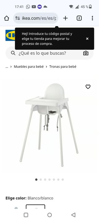 Trona Ikea con bandeja