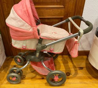 Carrito de muñecas rosa