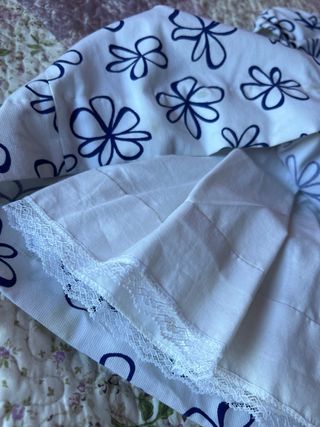 Vestido niña flores azul y blanco