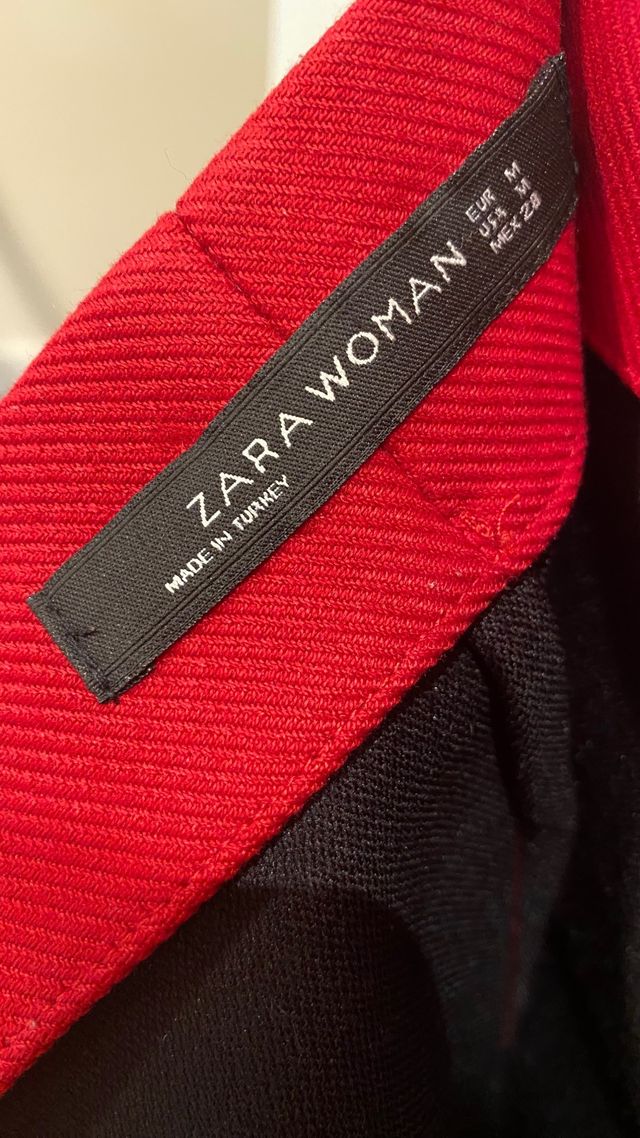 Falda Zara Roja Talla M