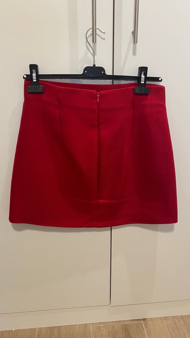 Falda Zara Roja Talla M