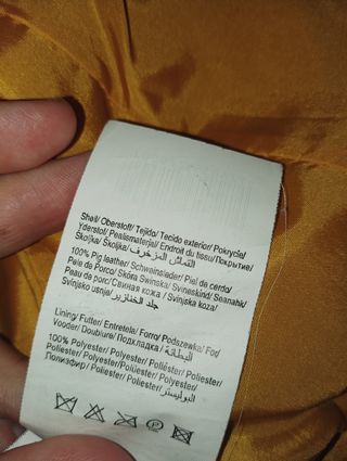 Chaqueta de piel mostaza Vero Moda
