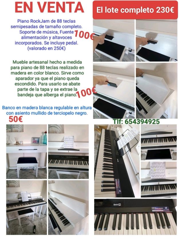 Piano RockJam 88 teclas semipesadas