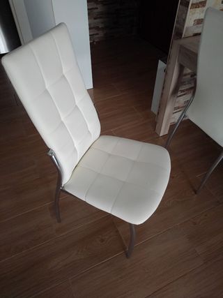 Juego de mesa y sillas blanco