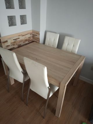 Juego de mesa y sillas blanco