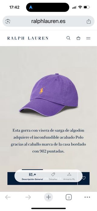 Gorra Ralph Lauren Morada