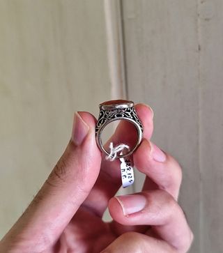 Anillo Plata y Coralina Roja