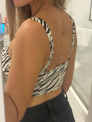 Top de tirantes con estampado cebra
