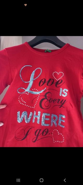 Tshirt bambina rossa con scritta Love